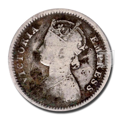 1/4 Rupee | 1877 | KM# 490,PR.409 | O