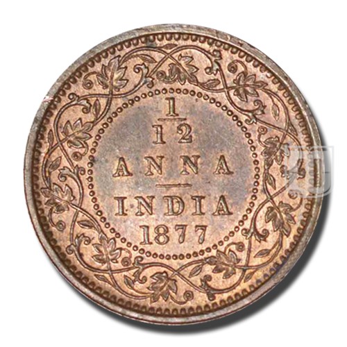 1/12 Anna | 1877 | KM# 483,PR.786 | R