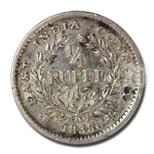 1/4 Rupee | 1835 | KM# 448.5,PR.90 | R