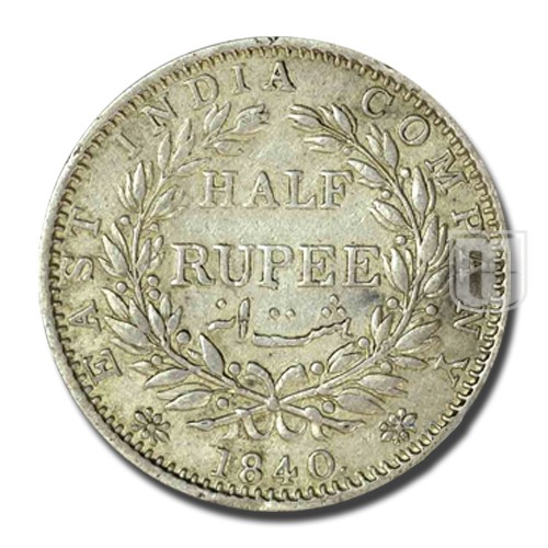  Half Rupee | 1840 | KM# 455.2,PR.73 | R
