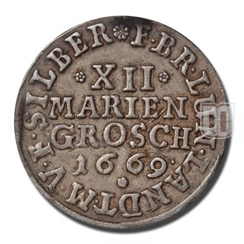 12 Mariengroschen (1/3 Gulden) | 1669 | KM 123 | R