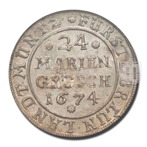 24  Mariengroschen (2/3 Gulden) | 1674 | KM 139 | R
