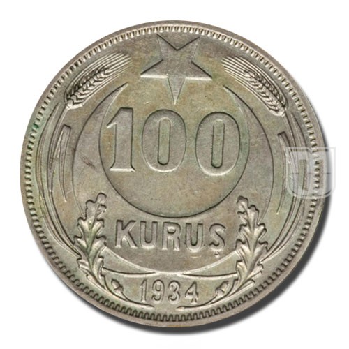 100 Kurus (Lira) | 1934 | KM 860.2 | R