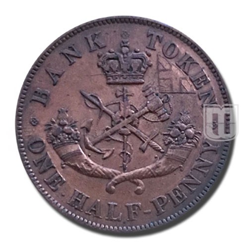 Half Penny | 1850 | KM Tn2 | R