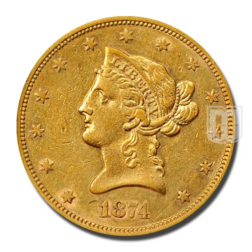 Ten Dollar | 1874 | KM 102 | O