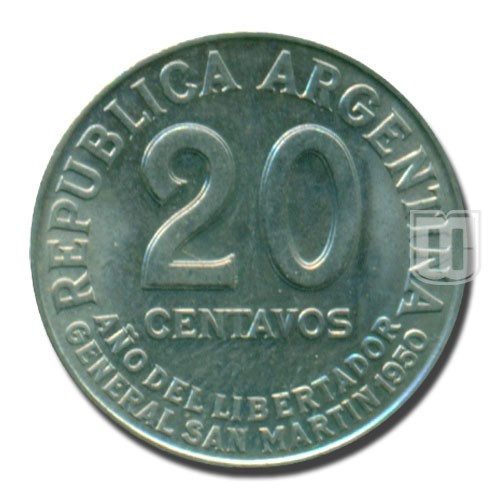 20 Centavos | 1950 | KM 45 | R