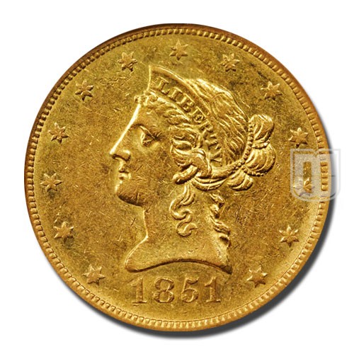 Ten Dollar | 1851 | KM 66.2 | O