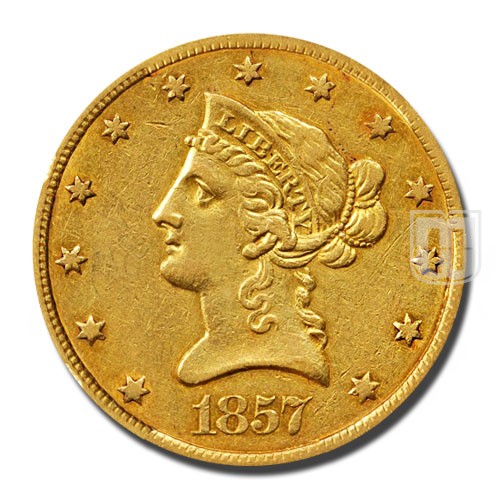 Ten Dollar | 1857 | KM 66.2 | O