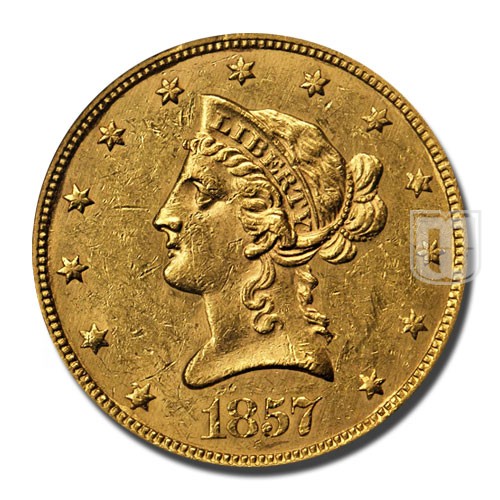 Ten Dollar | 1857 | KM 66.2 | O