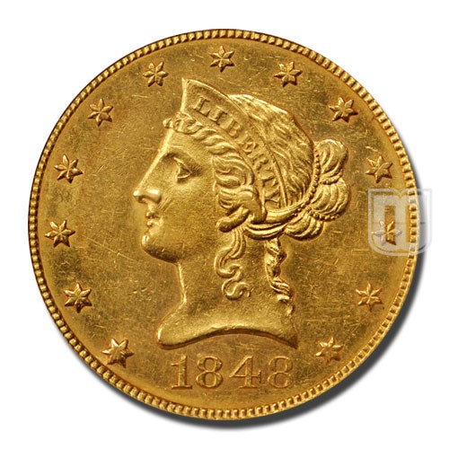 Ten Dollar | 1848 | KM 66.2 | O