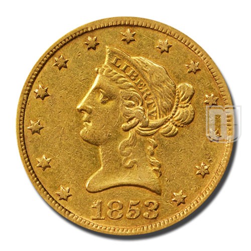 Ten Dollar | 1853 | KM 66.2 | O