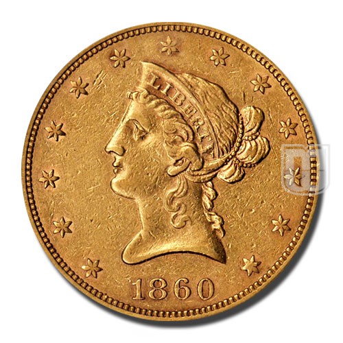 Ten Dollar | 1860 | KM 66.2 | O