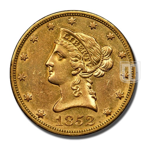 Ten Dollar | 1852 | KM 66.2 | O