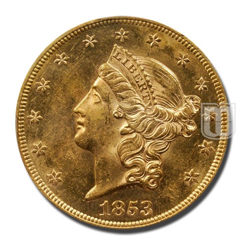 Twenty Dollar | 1853 | KM 74.1 | O
