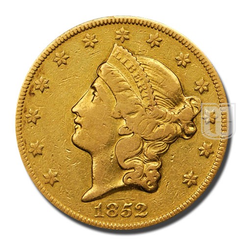 Twenty Dollar | 1852 | KM 74.1 | O