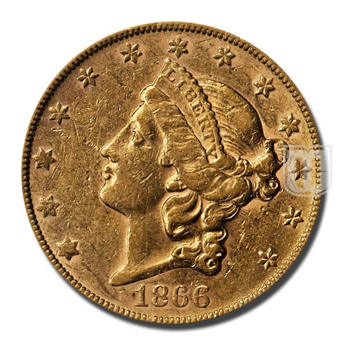 Twenty Dollar | 1866 | KM 74.2 | O