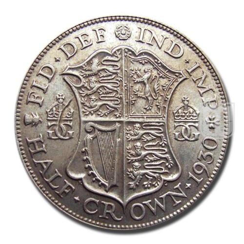 1930 95th Birthday Polished Half Crown Coin – King George V Era – Great Britain