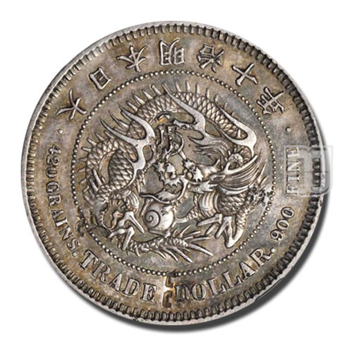 Trade Dollar | Year 10 (1877) | Y 14 | O